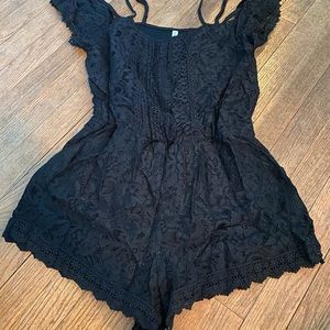 Black lace romper